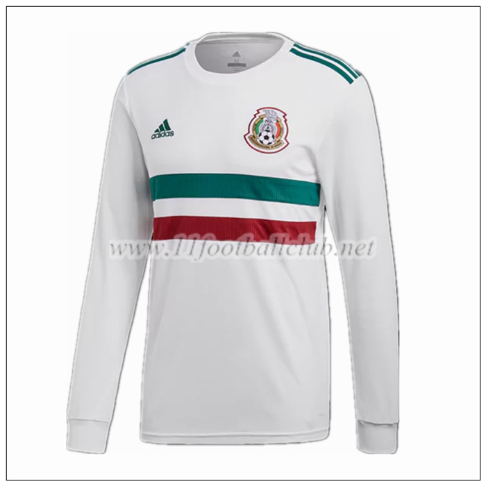 Nouveaux Maillot De Foot Equipe De Mexique Manche Longue Exterieur Blanc 2018/19