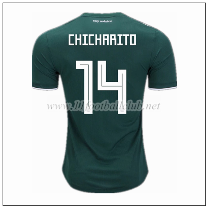 Nouveaux Maillot De Foot Mexique Chicharito 14 Domicile Vert 2018/19