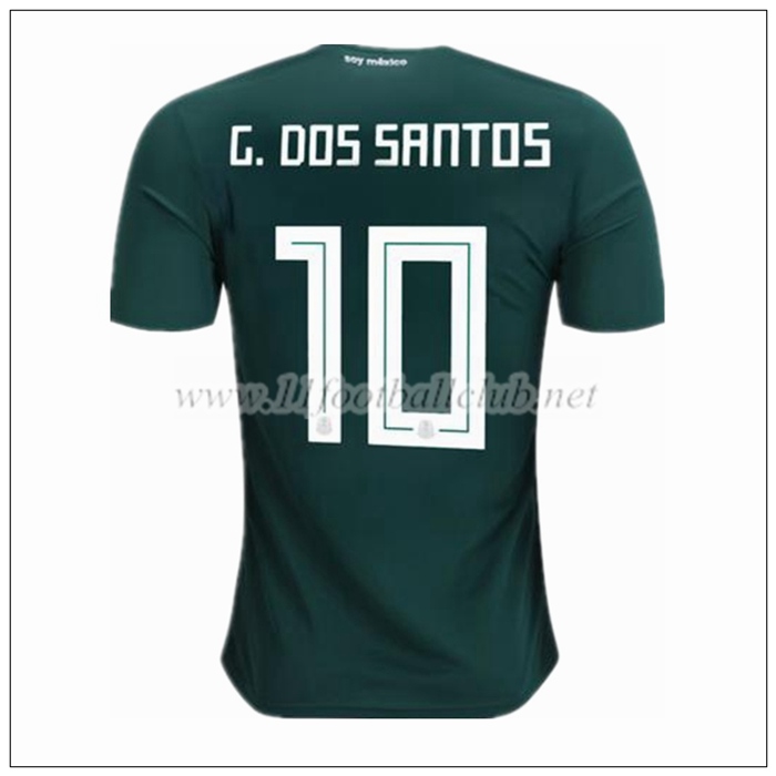 Nouveau Maillot De L Équipe De Mexique G.dos Santos 10 Domicile Vert 2018/19