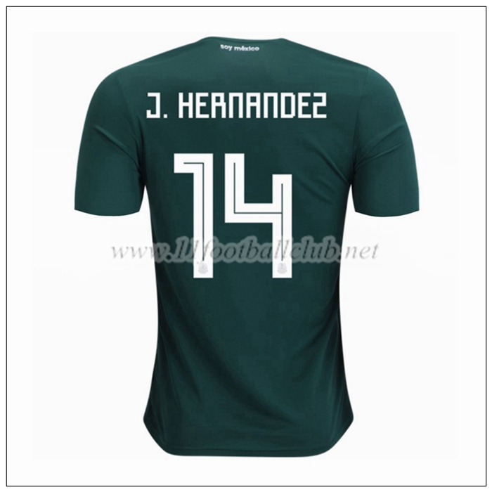 Nouveau Maillot De La Mexique Javier Hernández 14 Domicile Vert 2018/19