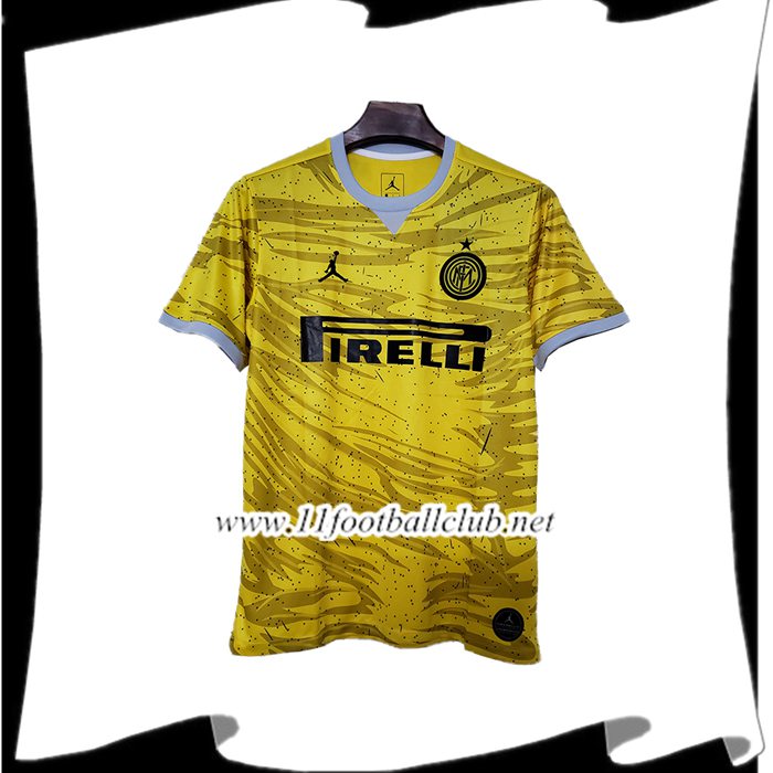 Le Nouveau Maillot de Foot Inter Milan Jordan jaune 2019/2020 Vintage