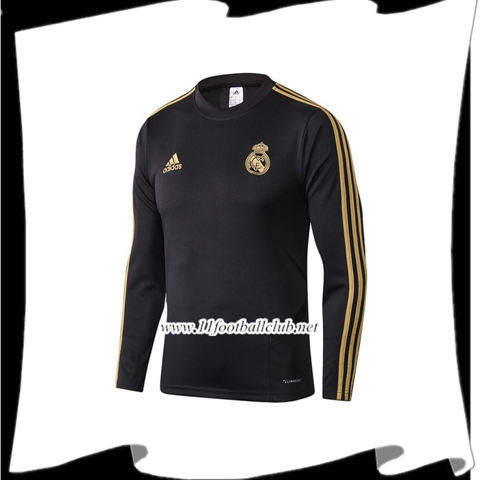 Le Nouveaux Sweatshirt Training Real Madrid Noir 2019/2020 Floqué