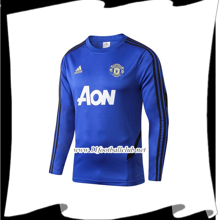 Le Nouveau Sweatshirt Training Manchester United Bleu 2019/2020 Personnalisé