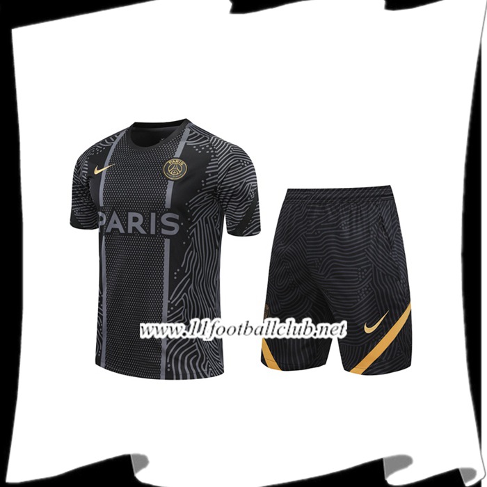Le Nouveaux Ensemble Training T-Shirts PSG + Shorts Noir 2020/2021