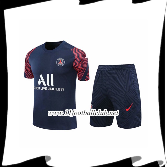 Le Nouveaux Ensemble Training T-Shirts PSG + Shorts Bleu Royal 2020/2021