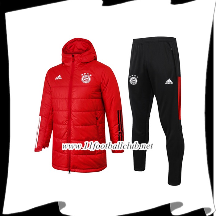 Le Nouveaux Doudoune Foot Bayern Munich Rouge + Pantalon 2020/2021