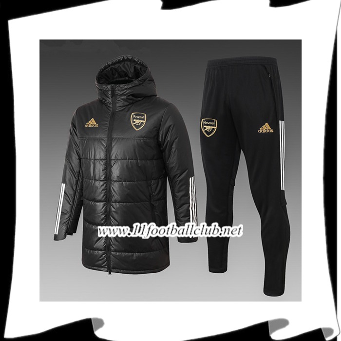 Le Nouveau Doudoune Foot Arsenal Noir + Pantalon 2020/2021