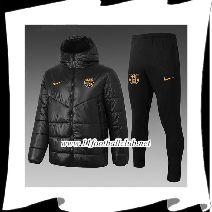 Le Nouveaux Doudoune Foot FC Barcelone Noir + Pantalon 2020/2021