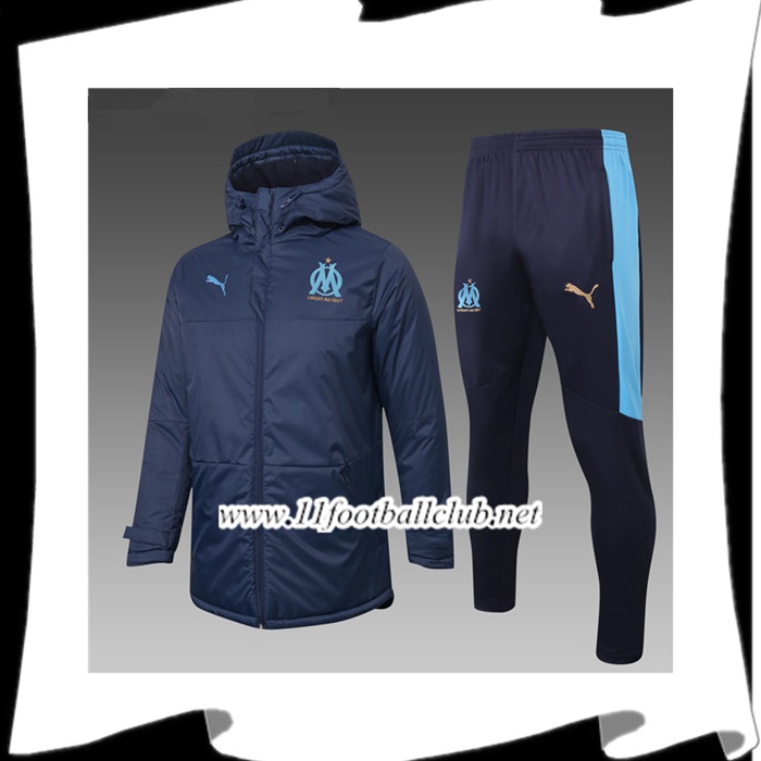 Le Nouveau Doudoune Foot Marseille OM Bleu Marin + Pantalon 2020/2021