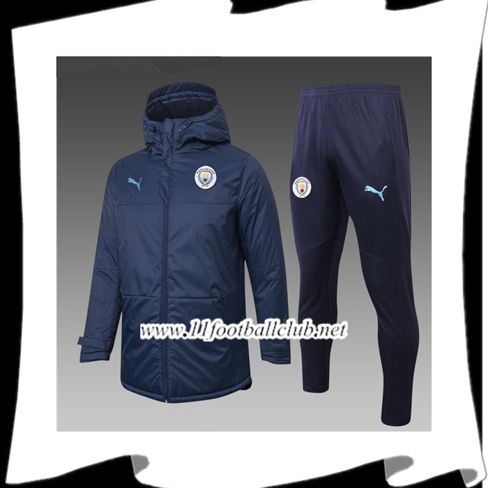 Le Nouveaux Doudoune Foot Manchester City Bleu Marin + Pantalon 2020/2021