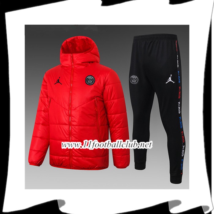 Le Nouveau Doudoune Foot PSG Jordan Rouge + Pantalon 2020/2021