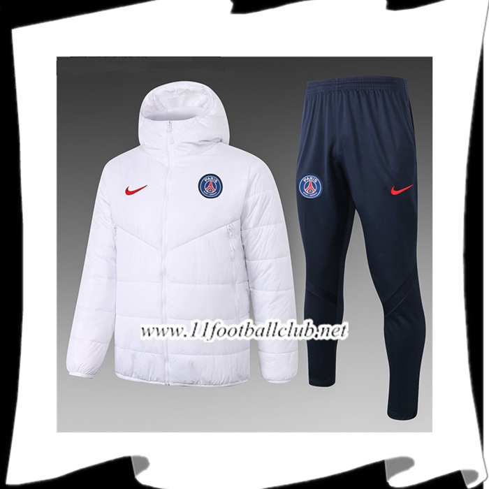 Le Nouveau Doudoune Foot PSG Blanc + Pantalon 2020/2021