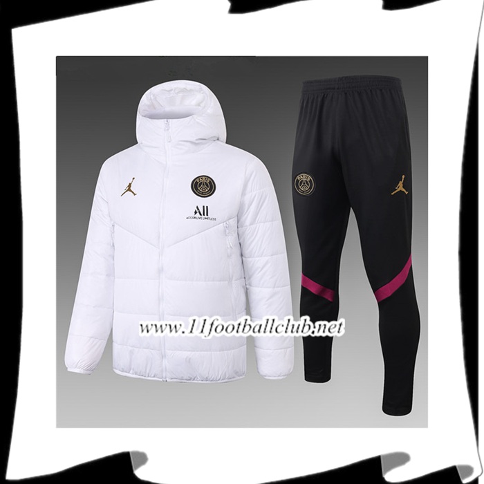 Le Nouveaux Doudoune Foot PSG Jordan Blanc + Pantalon 2020/2021