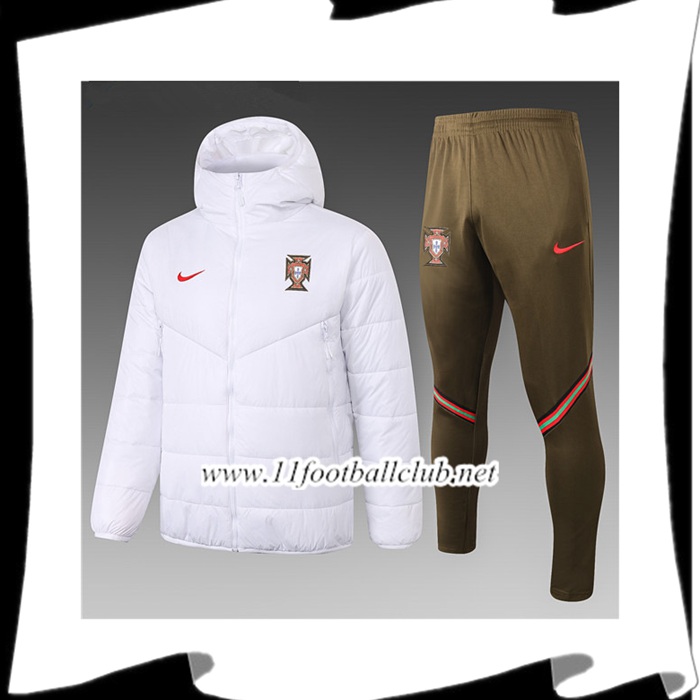 Le Nouveaux Doudoune Foot Portugal Blanc + Pantalon 2020/2021